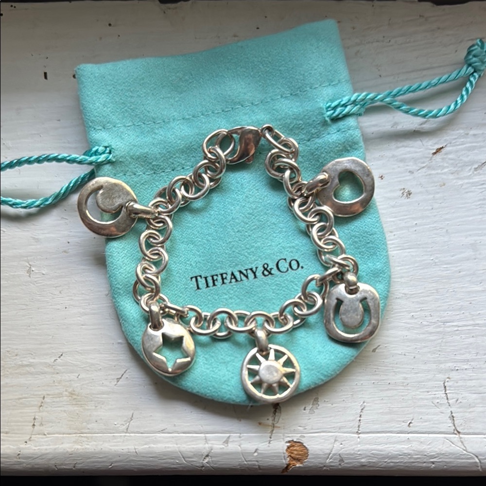 Tiffany & Co. Sliver Stencil Charm Bracelet
